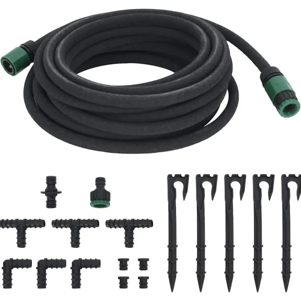 vidaXL Druppelslang 0,6'' 10 m rubber zwart