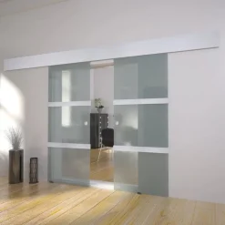 vidaXL Dubbele schuifdeur glas