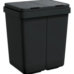 vidaXL Dubbele vuilnisbak 2x25 L antracietkleurig