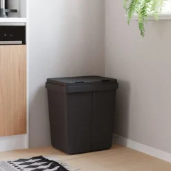 vidaXL Dubbele vuilnisbak 2x25 L antracietkleurig