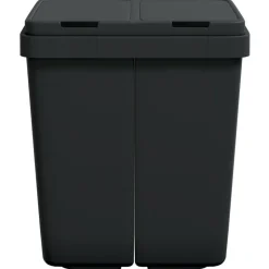vidaXL Dubbele vuilnisbak 2x25 L antracietkleurig