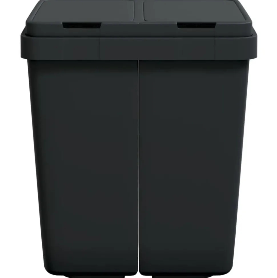 vidaXL Dubbele vuilnisbak 2x25 L antracietkleurig