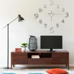 vidaXL 3D-wandklok modern XXL 100 cm zilverkleurig