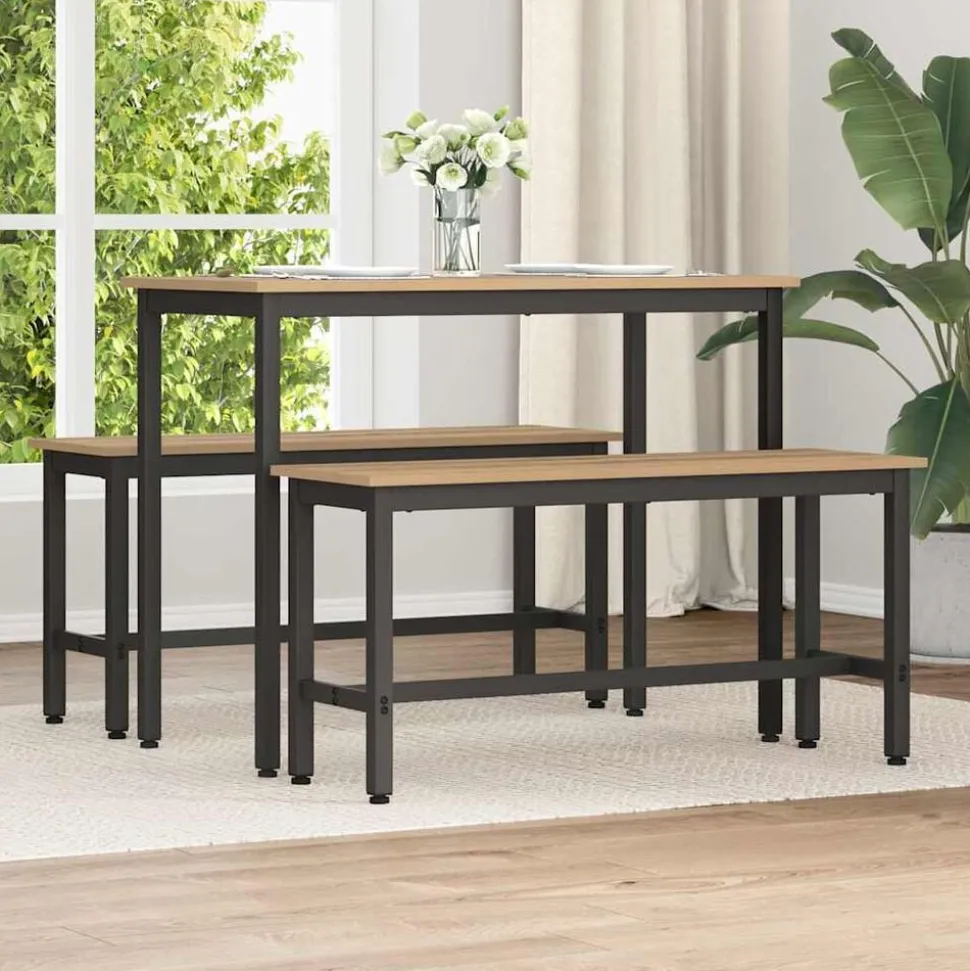 vidaXL Eetbank Artisan Eiken 100 x 32,5 x 48,5 cm