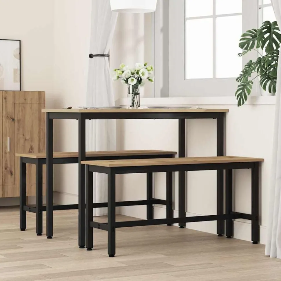 vidaXL Eetbank Artisan Eiken 100 x 32,5 x 48,5 cm
