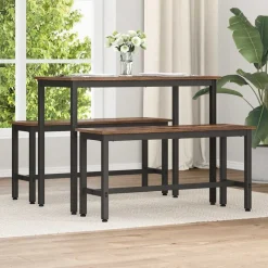 vidaXL Eetbank Gerookt eiken 100 x 32,5 x 48,5 cm