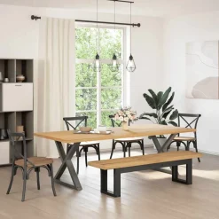 vidaXL Eetbank NOAIN U-vormige poten 180x40x45 cm massief hout