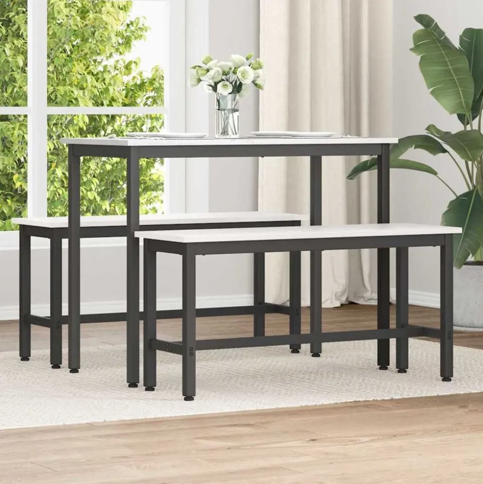 vidaXL Eetbank Wit 100 x 32,5 x 49 cm Massief grenenhout