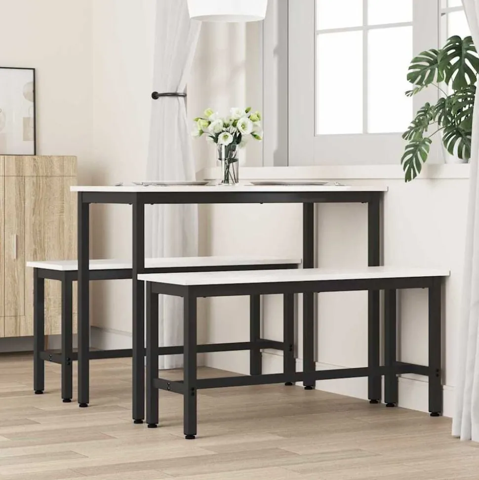 vidaXL Eetbank Wit 100 x 32,5 x 49 cm Massief grenenhout
