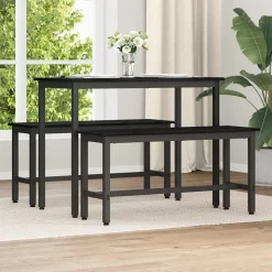 vidaXL Eetbank Zwart Eiken 100 x 32,5 x 48,5 cm