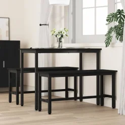 vidaXL Eetbank Zwart Eiken 100 x 32,5 x 48,5 cm