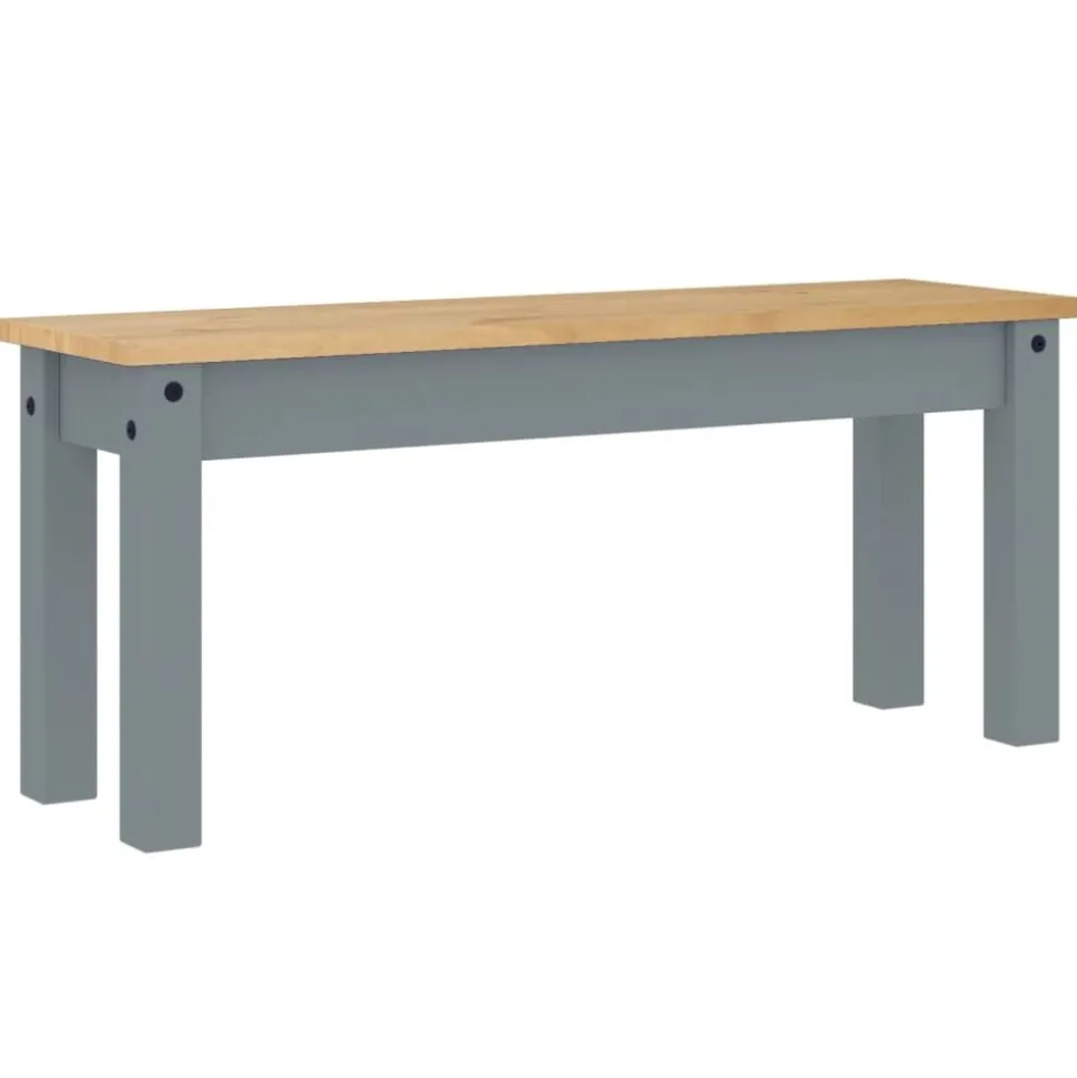 vidaXL Eetkamerbank PANAMA 105x30x45 cm massief grenenhout grijs