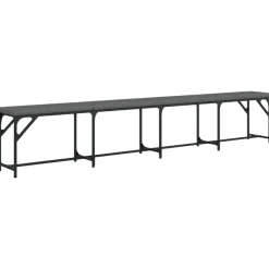 vidaXL Eetkamerbank 248x32x45 cm staal en stof donkergrijs