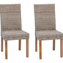 vidaXL Eetkamerstoel 2 pcs Kubu grijs 45 x 54 x 93 cm