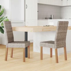 vidaXL Eetkamerstoel 2 pcs Kubu grijs 45 x 54 x 93 cm