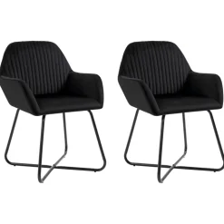 vidaXL Eetkamerstoelen 2 st fluweel zwart
