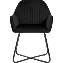 vidaXL Eetkamerstoelen 2 st fluweel zwart