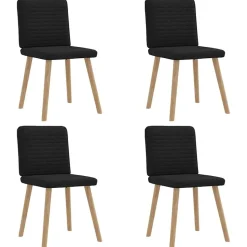 vidaXL Eetkamerstoelen 4 st stof zwart