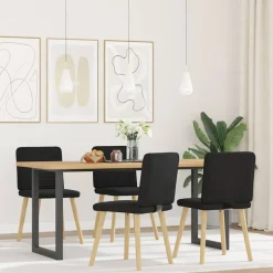 vidaXL Eetkamerstoelen 4 st stof zwart