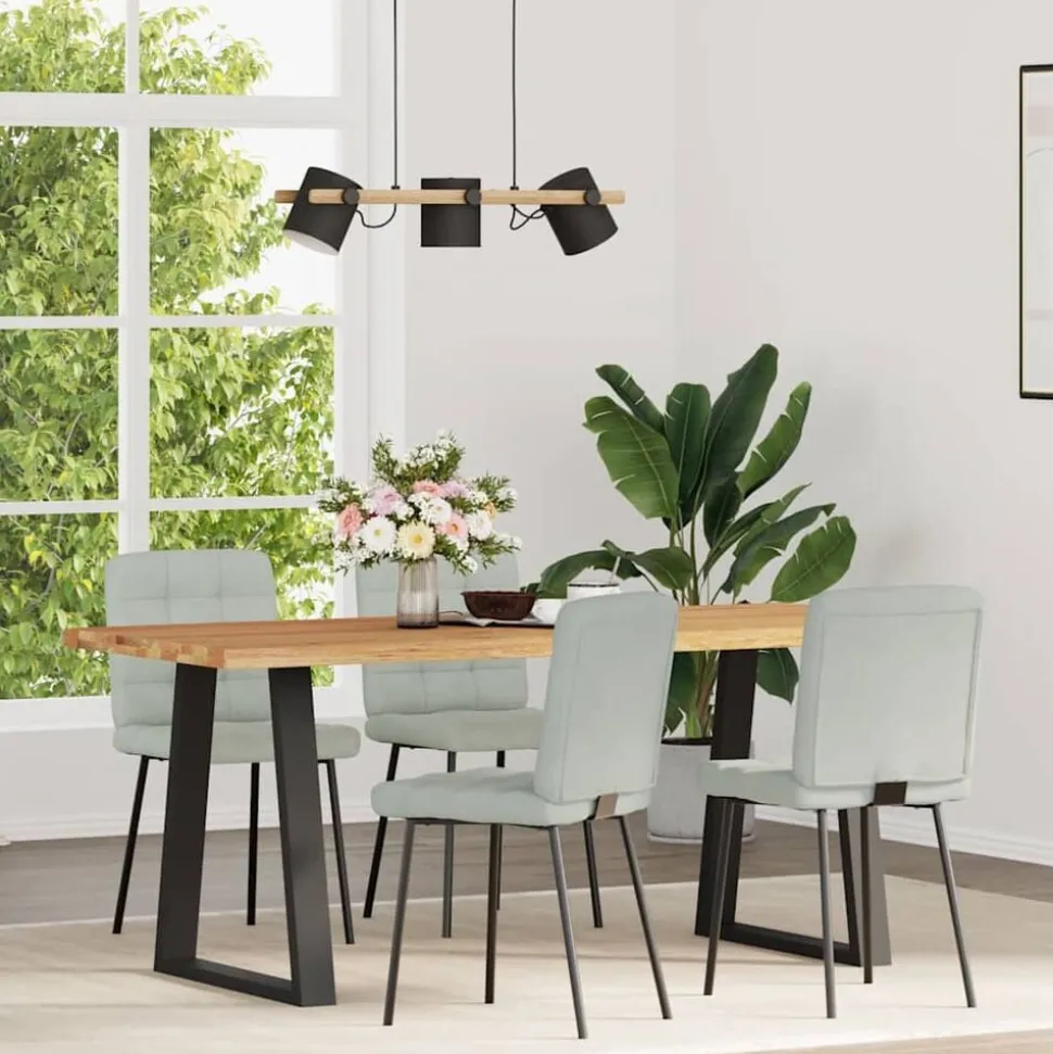 vidaXL Eetkamerstoelen 4 st fluweel lichtgrijs