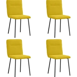 vidaXL Eetkamerstoelen 4 st fluweel geel