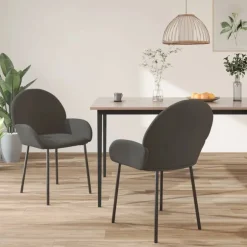 vidaXL Eetkamerstoelen 2 st fluweel donkergrijs