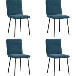 vidaXL Eetkamerstoelen 4 st fluweel blauw
