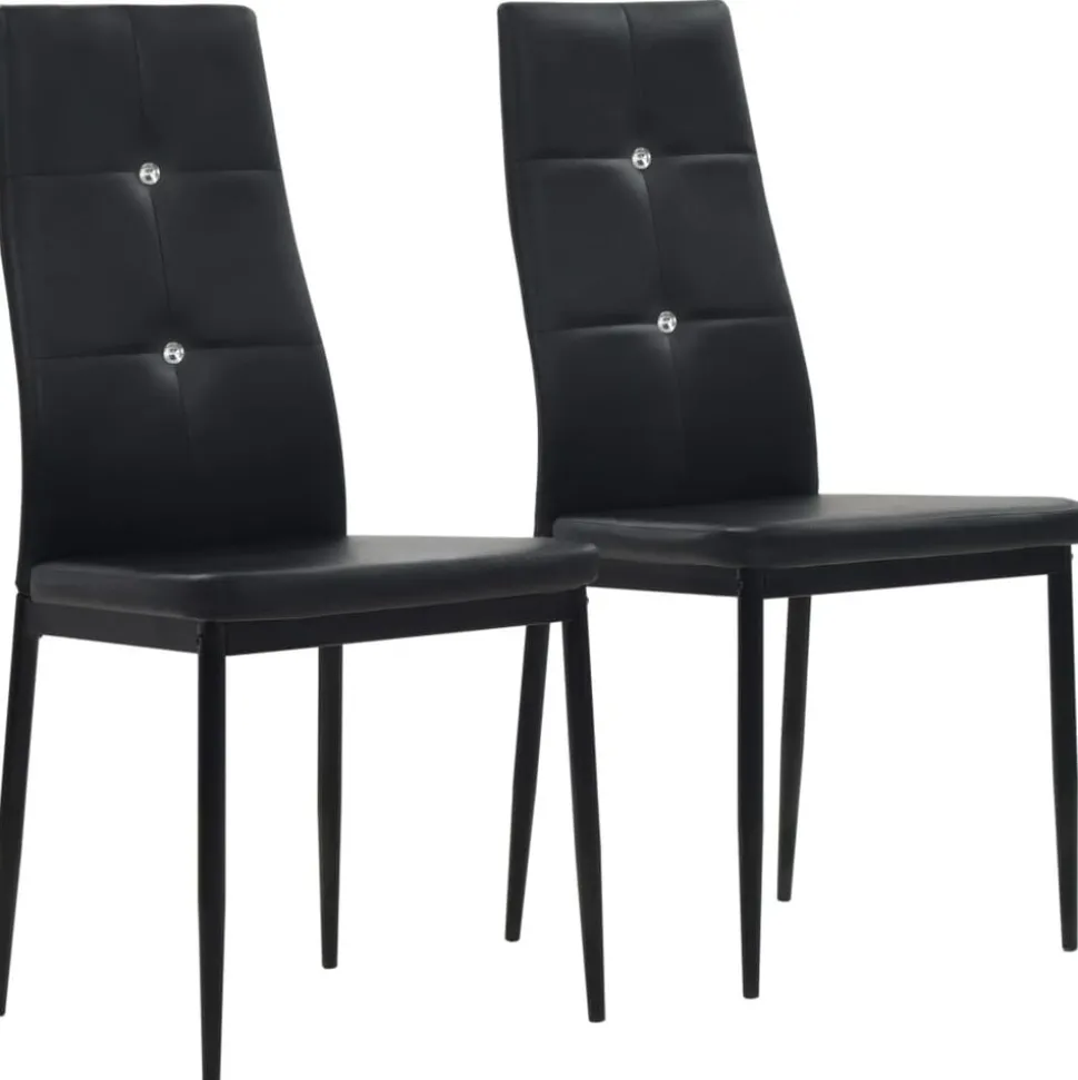 vidaXL Eetkamerstoelen 2 st kunstleer zwart