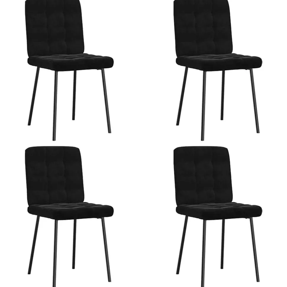 vidaXL Eetkamerstoelen 4 st fluweel zwart