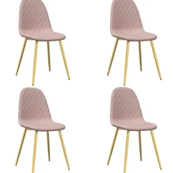 vidaXL Eetkamerstoelen 4 st fluweel roze