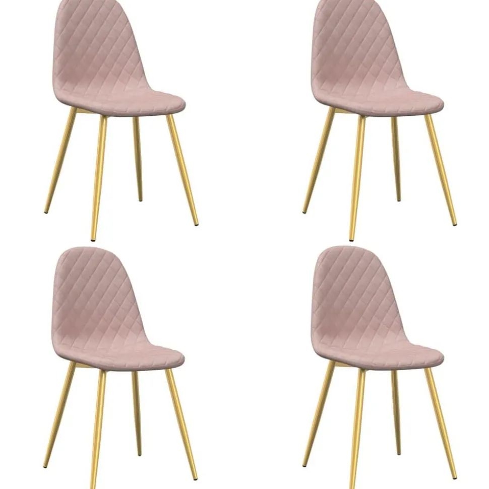 vidaXL Eetkamerstoelen 4 st fluweel roze