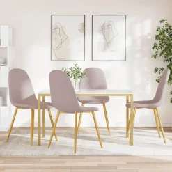 vidaXL Eetkamerstoelen 4 st fluweel roze