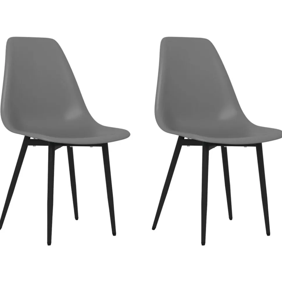 vidaXL Eetkamerstoelen 2 st PP grijs