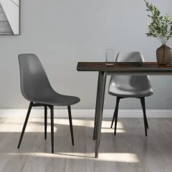 vidaXL Eetkamerstoelen 2 st PP grijs