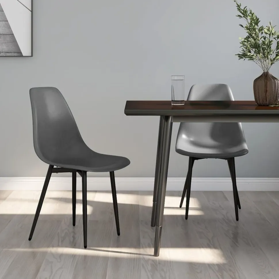 vidaXL Eetkamerstoelen 2 st PP grijs