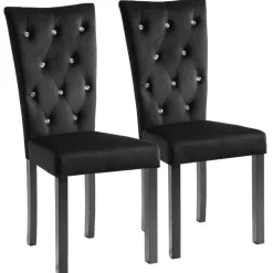 vidaXL Eetkamerstoelen 2 st fluweel zwart