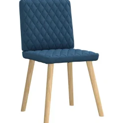 vidaXL Eetkamerstoelen 4 st stof blauw