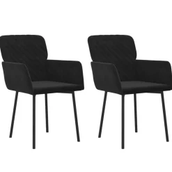 vidaXL Eetkamerstoelen 2 st fluweel zwart