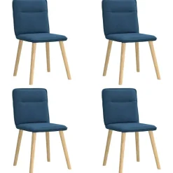 vidaXL Eetkamerstoelen 4 st stof blauw
