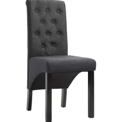 vidaXL Eetkamerstoelen 2 st stof donkergrijs