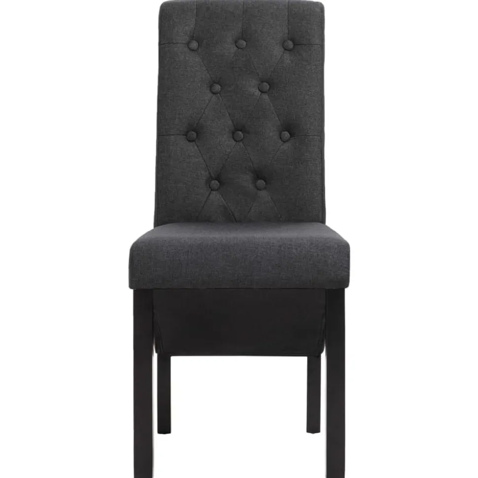vidaXL Eetkamerstoelen 2 st stof donkergrijs