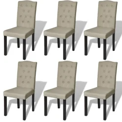 vidaXL Eetkamerstoelen 6 st stof camel