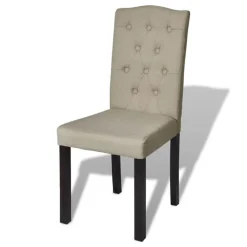 vidaXL Eetkamerstoelen 6 st stof camel