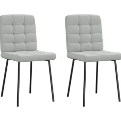 vidaXL Eetkamerstoelen 2 st fluweel lichtgrijs