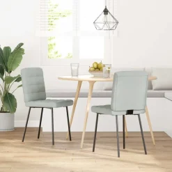 vidaXL Eetkamerstoelen 2 st fluweel lichtgrijs