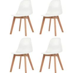 vidaXL Eetkamerstoelen 4 st kunststof wit