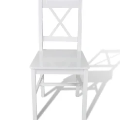 vidaXL Eetkamerstoelen 2 st grenenhout wit