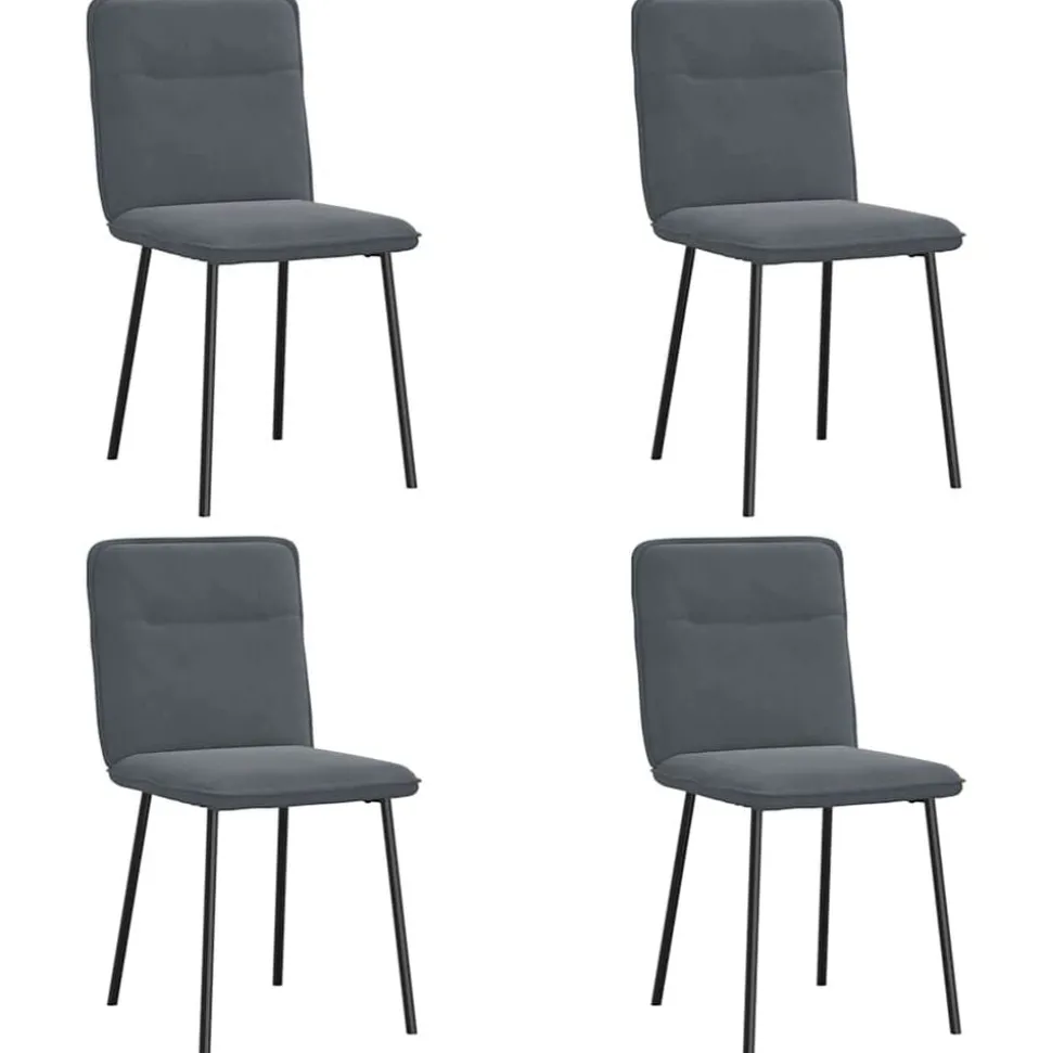 vidaXL Eetkamerstoelen 4 st fluweel donkergrijs