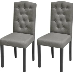 vidaXL Eetkamerstoelen 2 st stof grijs