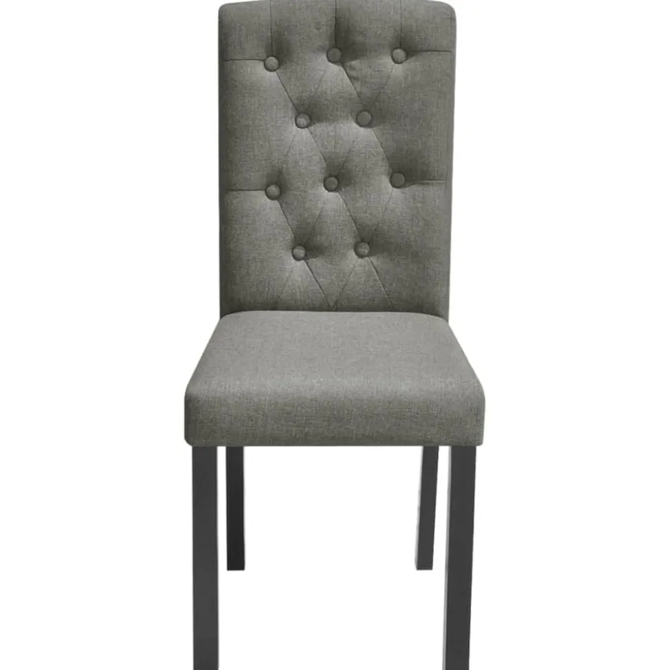 vidaXL Eetkamerstoelen 2 st stof grijs